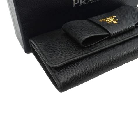 authentic prada bow saffiano leather wallet